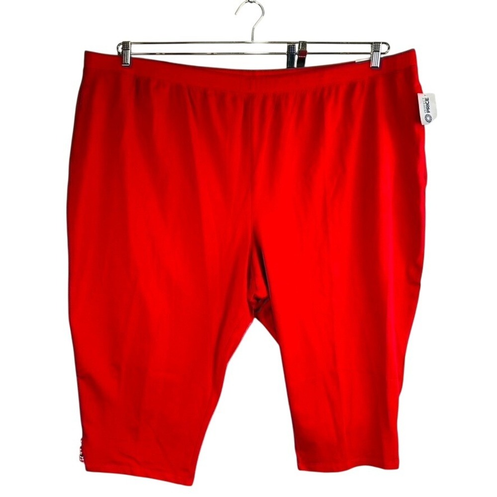 New Catherines Womans 5X 34/36W Pull on Pants Suprema Collection Red Capri